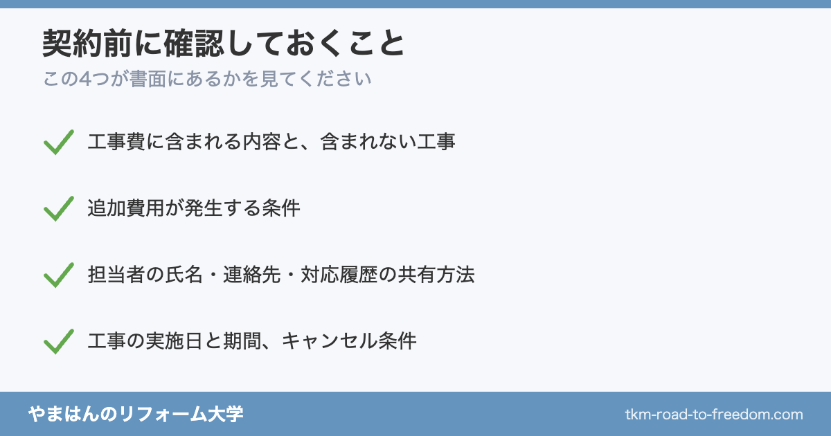 ジョーシンリフォーム 契約前の確認事項