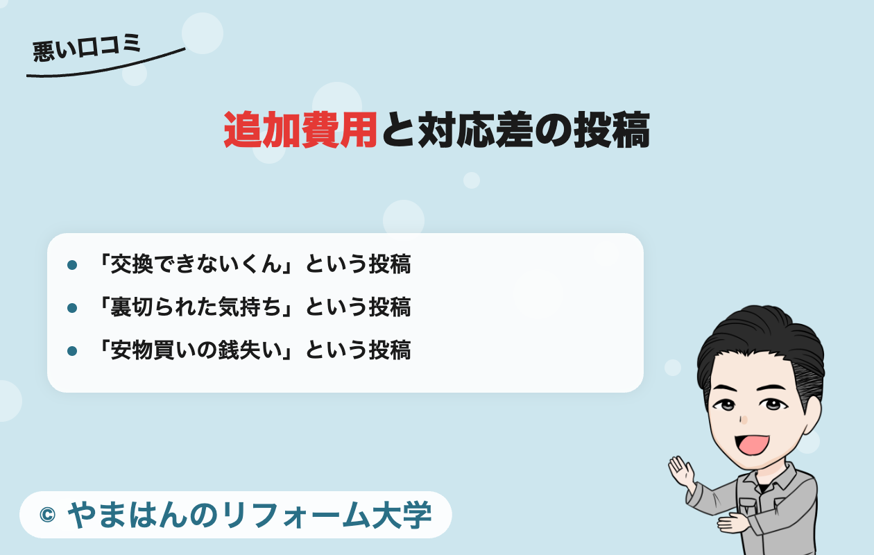 交換できるくんの悪い口コミの投稿