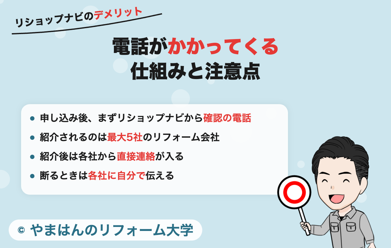 リショップナビのデメリット（電話がかかってくる仕組みと注意点）
