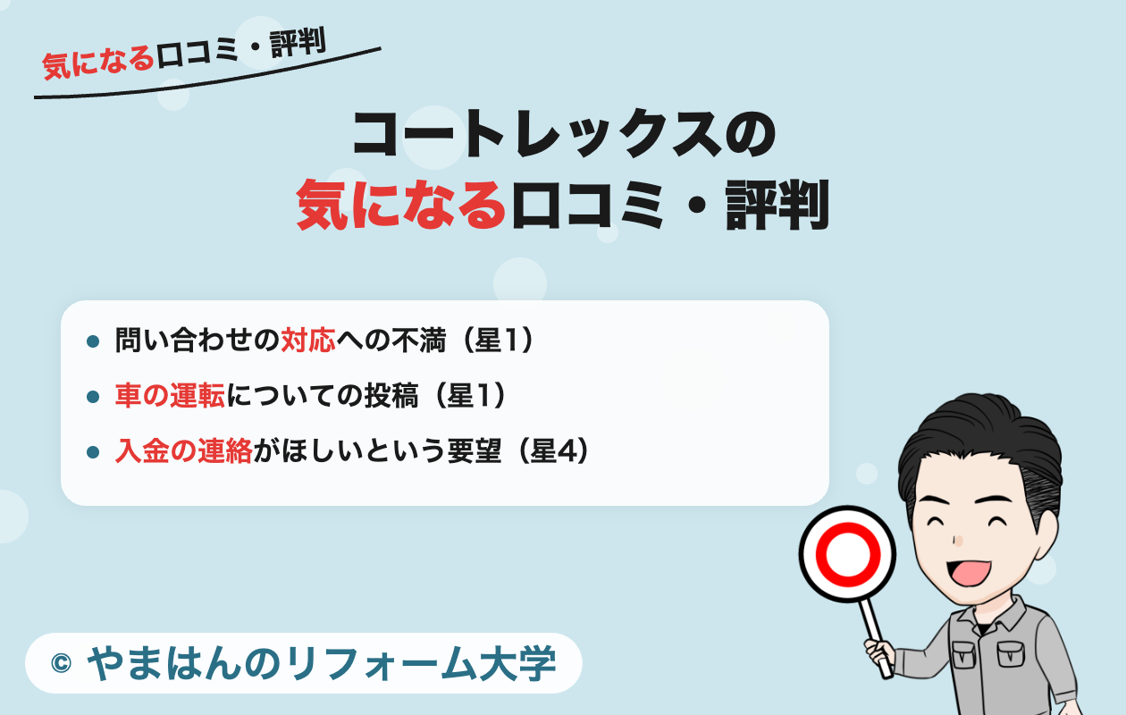 コートレックスの悪い口コミ・評判