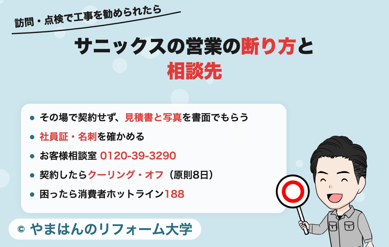 サニックスの営業の断り方と相談先