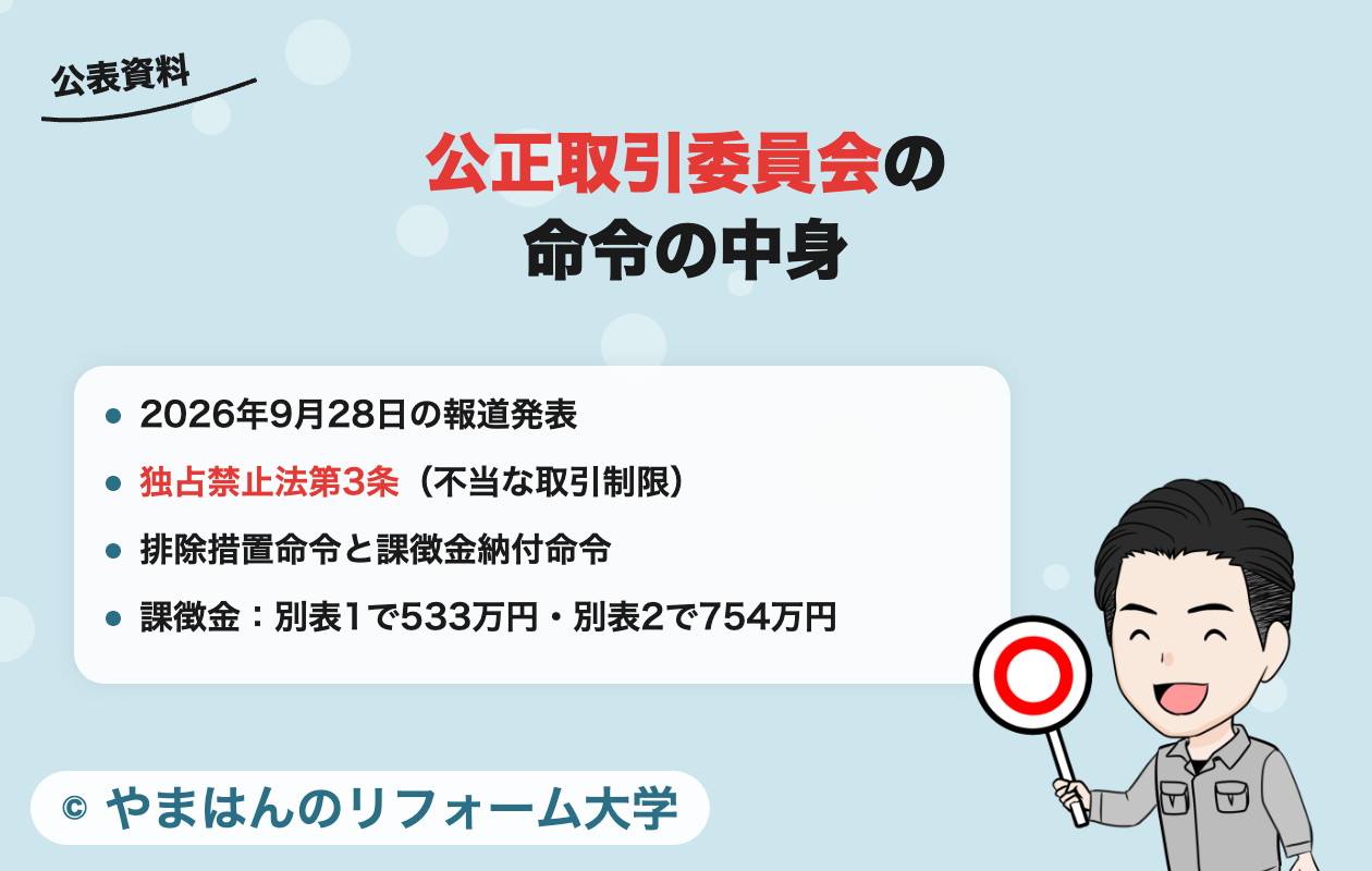 公正取引委員会の命令の中身(2026年9月28日の報道発表)